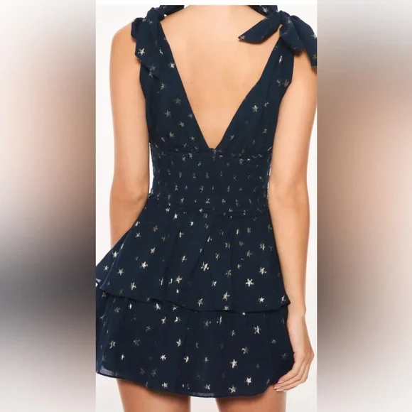 slim fit dress slacks Constellation Style Tulle Navy Starry Prom Dress main image 1